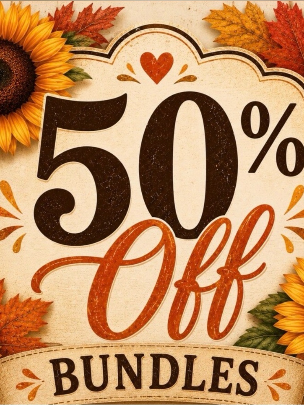 Flash sale!! 50% bundles today!